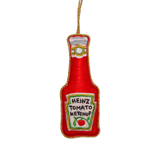 Heinz Tomato Ketchup Embroidered Decoration, 10cm
