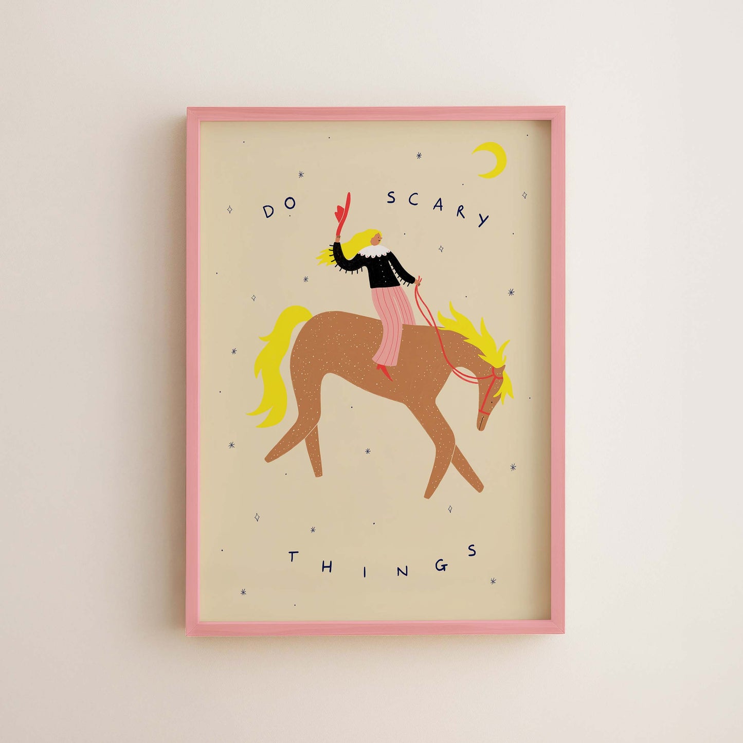 Do Scary Things Art Print | Cowgirl Wall Art | Horse Print: A5