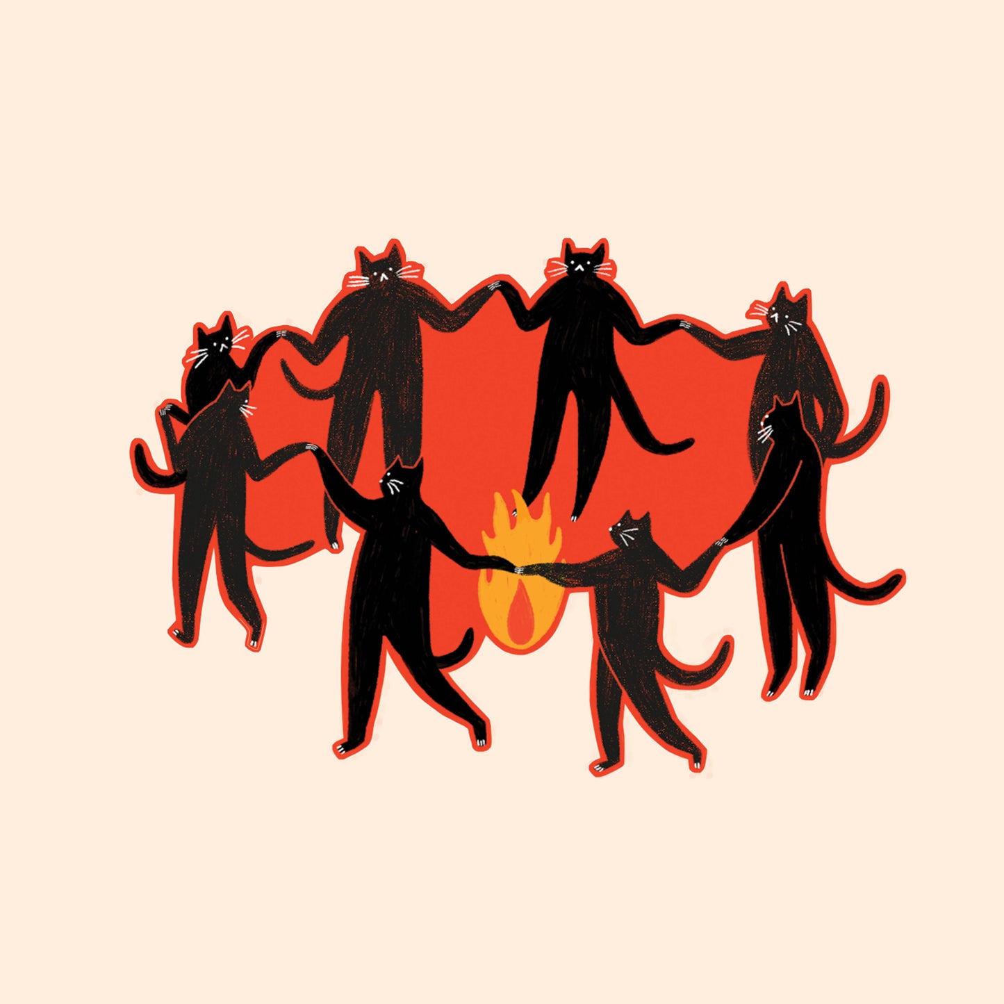 Culty Cats Sticker | Mystic Cats Vinyl Sticker | Black Cats