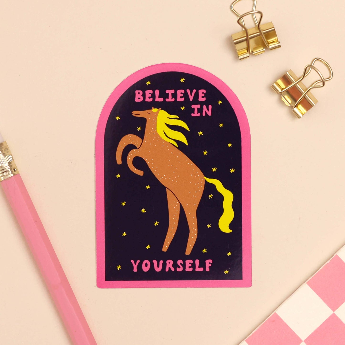 Believe In Yourself Sticker - Celestial Horse Vinyl Sticker