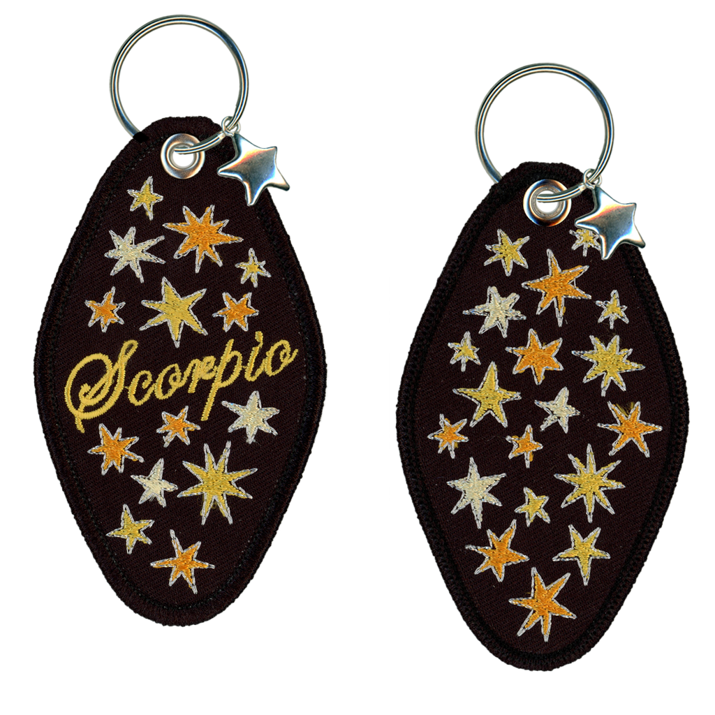 Scorpio Embroidered Retro Motel Keychain