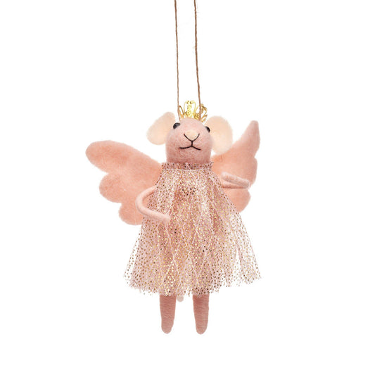 Pink Princess Fairy Mouse Felt Hanging Decoration