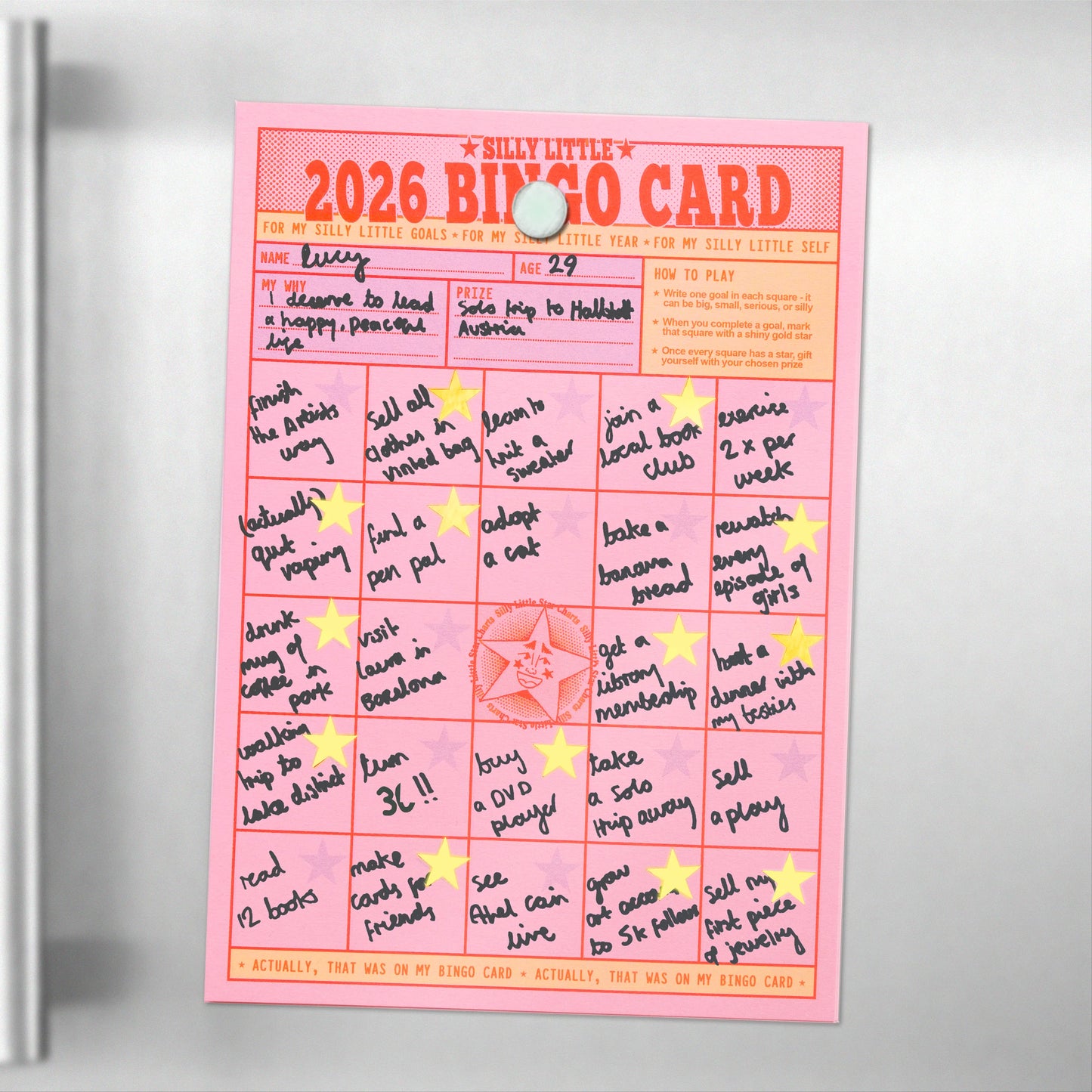 Silly Little Star Chart - 2026 Bingo Card