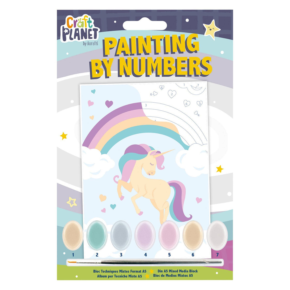 Craft Planet Mini Paint By Numbers Kit - Unicorn