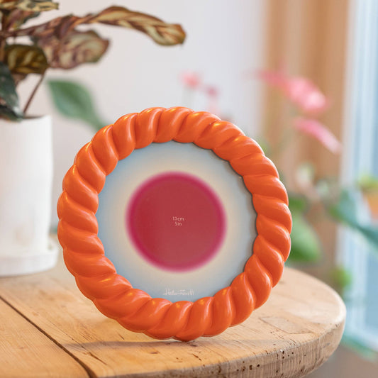 Helio Ferretti Oval Braid Photo Frame - Orange