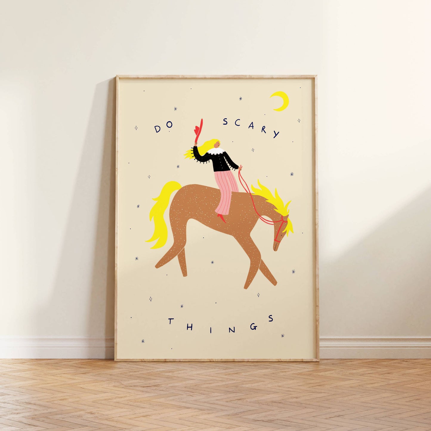 Do Scary Things Art Print | Cowgirl Wall Art | Horse Print: A5