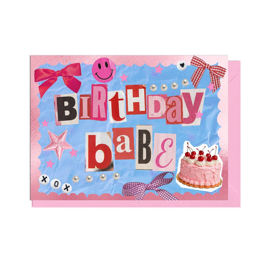 BIRTHDAY BABE, JUNK JOURNAL CARD