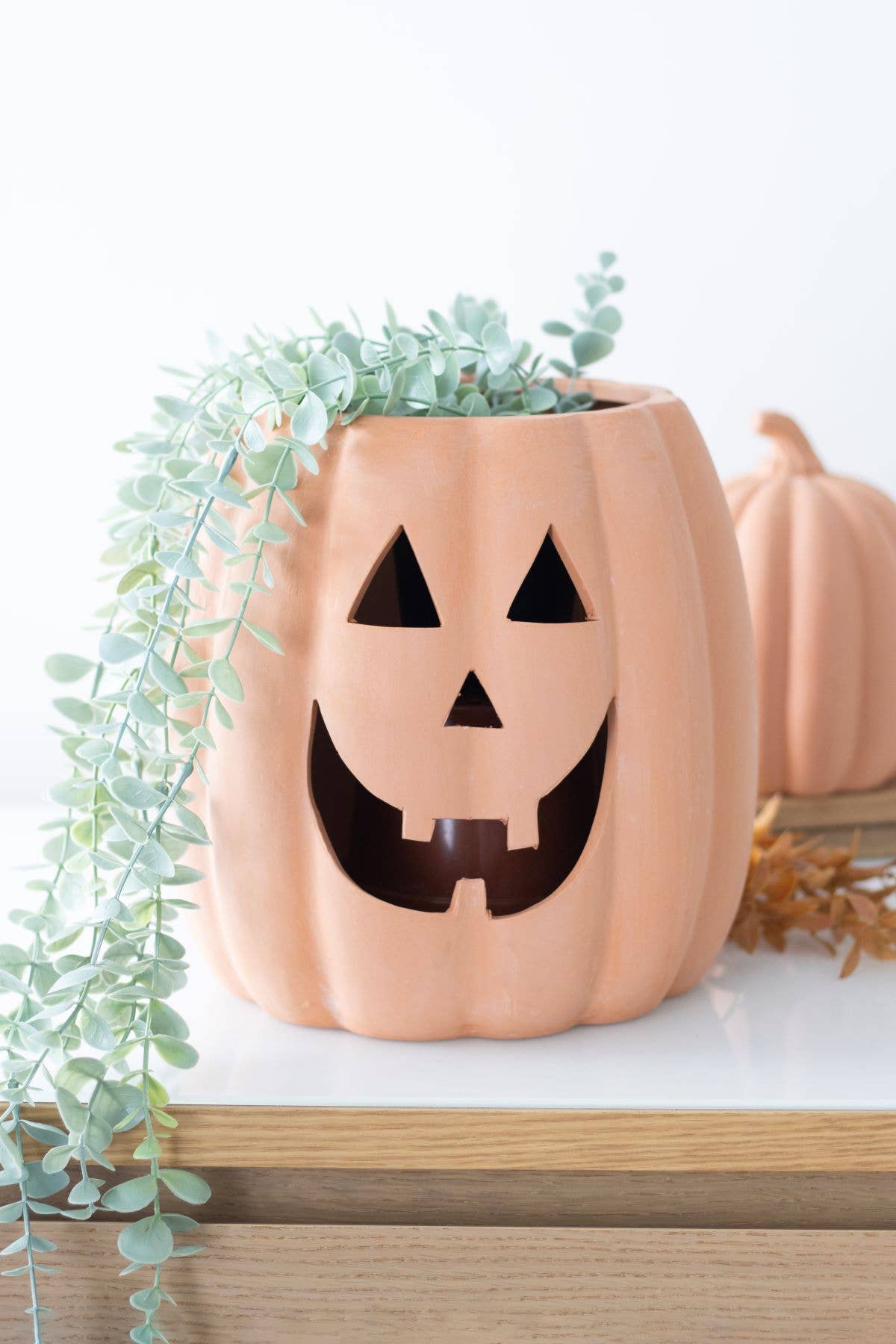 25cm Terracotta Cut Out Halloween Pumpkin Decoration