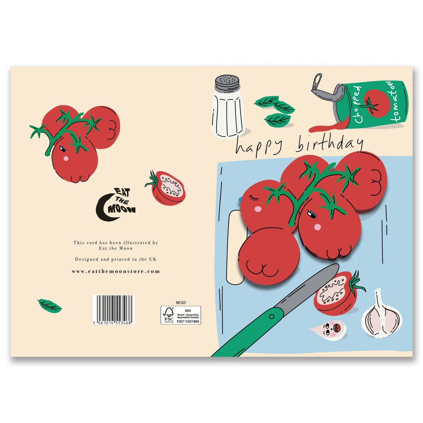 Magnet greeting card, keepsake card, tomato magnet card
