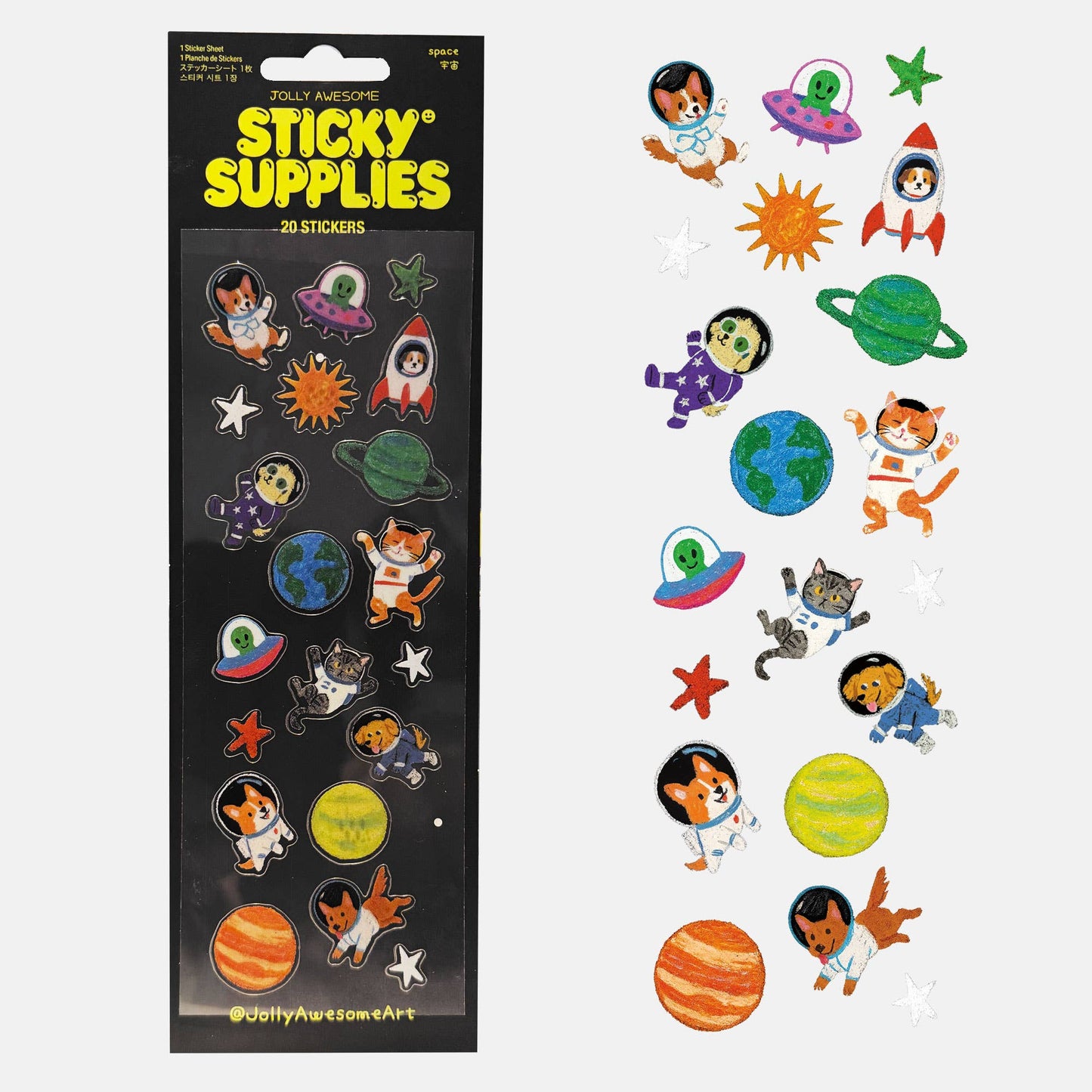 SPACE ANIMALS STICKER SHEET