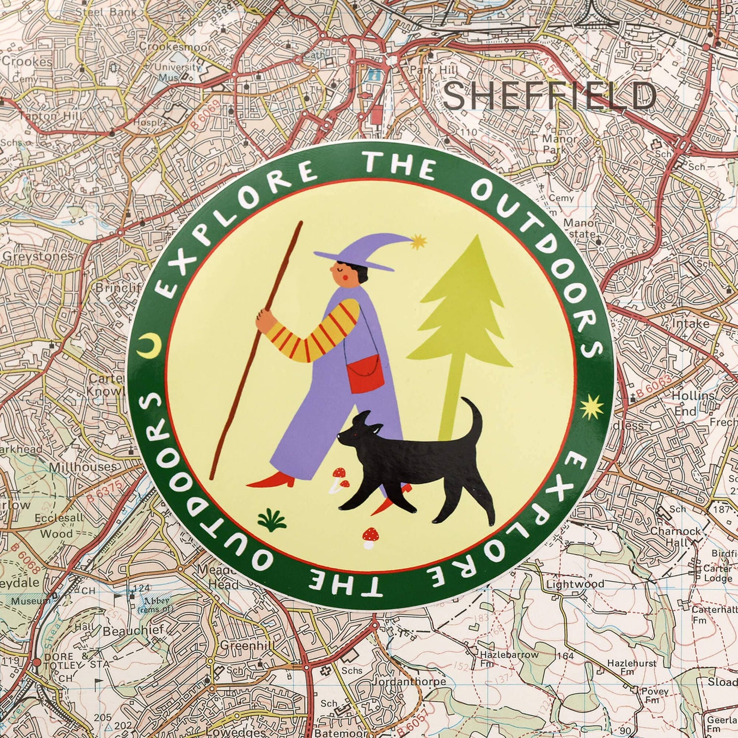 Explore The Outdoors Sticker - Round Vinyl Sticker