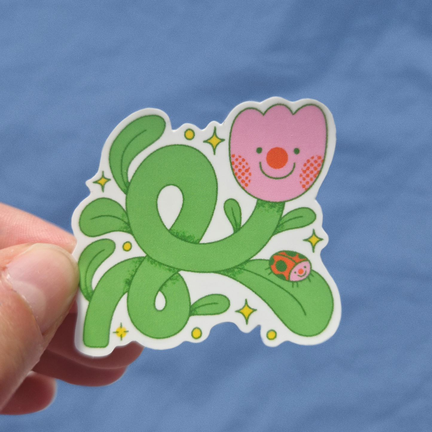 Smiley Tulip Sticker