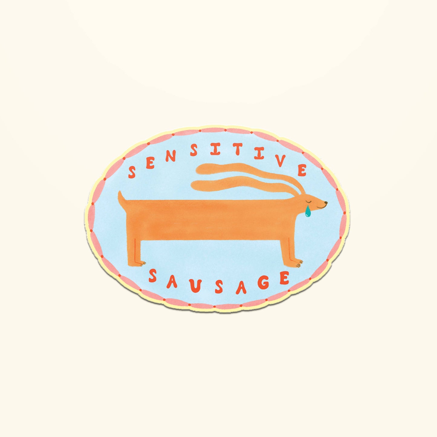 Sensitive Sausage Sticker | Die Cut Dachshund Decal