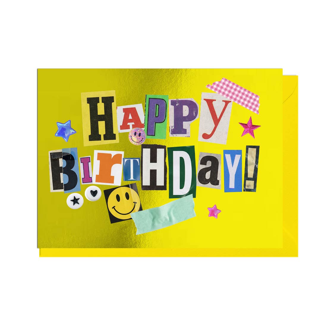 HAPPY BIRTHDAY, JUNK JOURNAL CARD