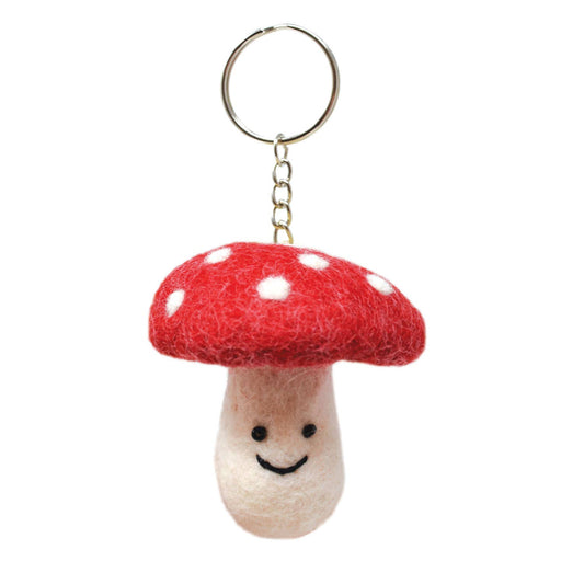 Felt Keychain - Red Mushroom Keyring