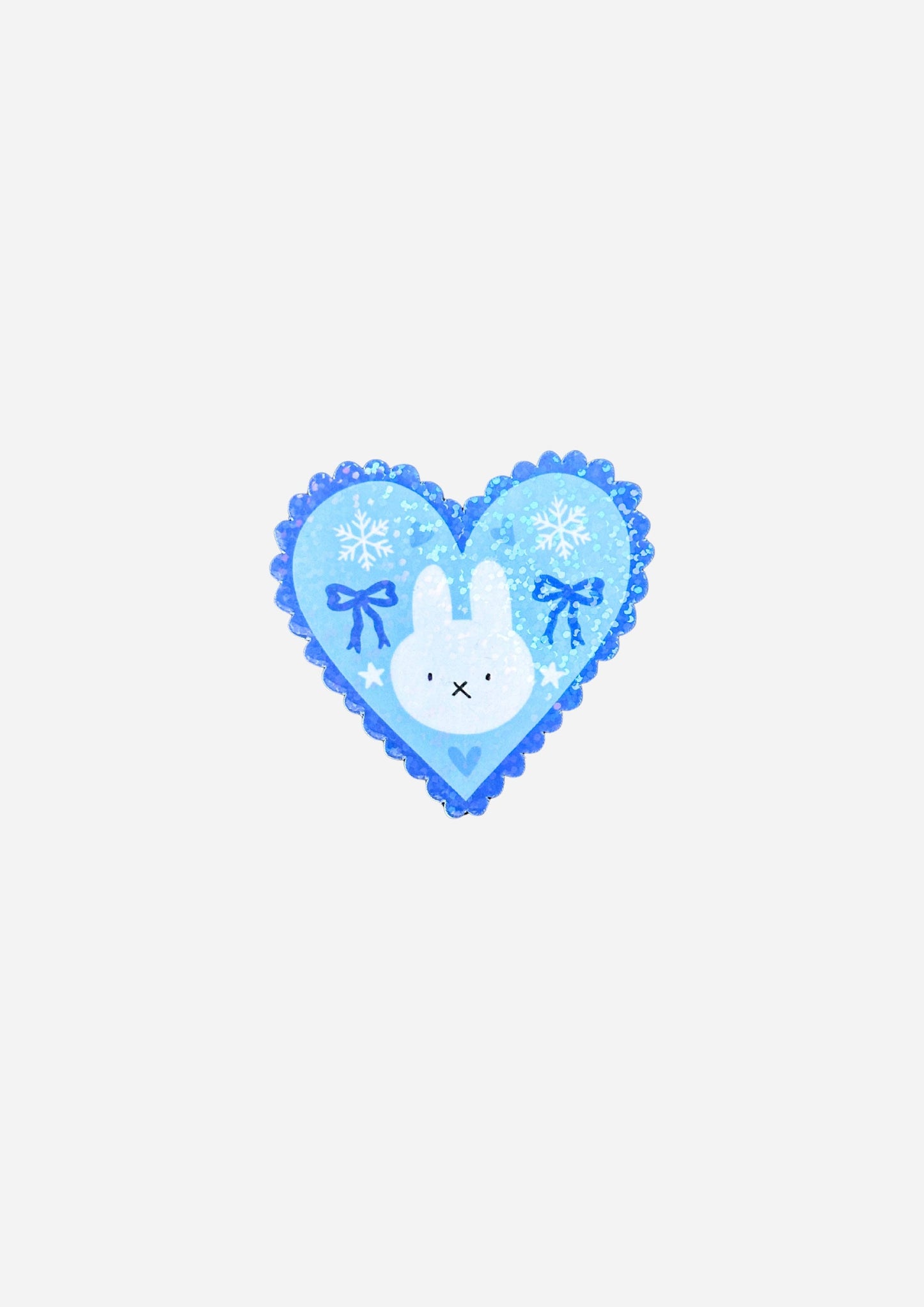 Bunny Heart Vinyl Sticker: Pink Hearts