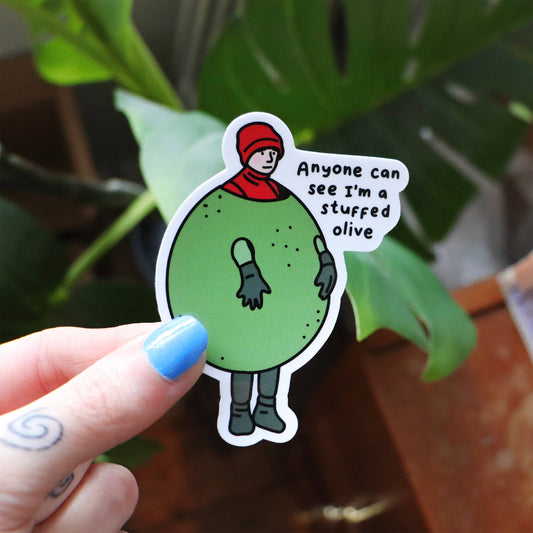 Stuffed Olive Vinyl Sticker | Glossy Laptop Sticker