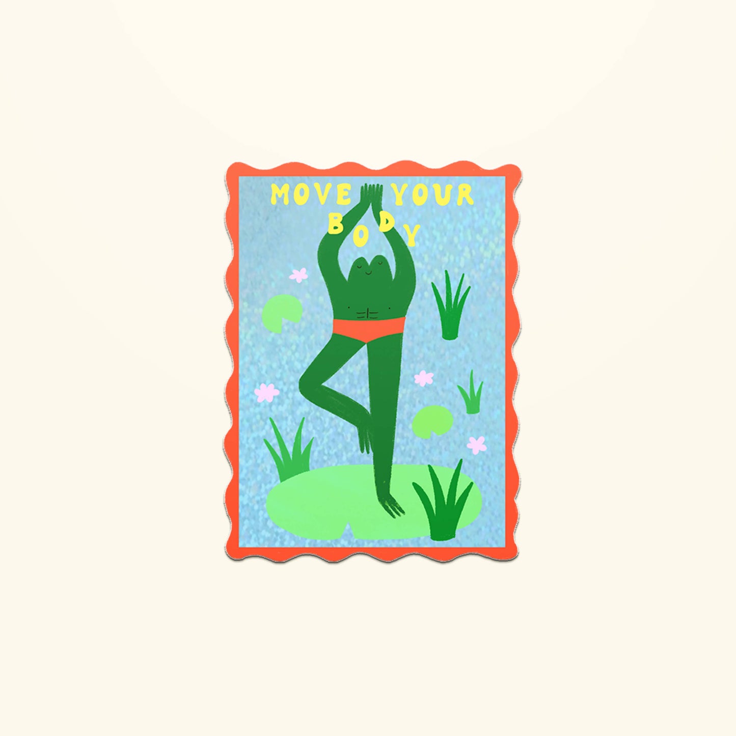Move Your Body Frog Sticker | Glitter Die Cut Yoga Decal