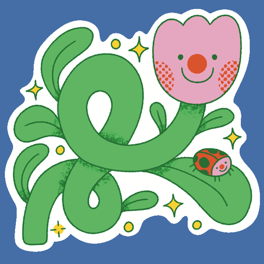 Smiley Tulip Sticker
