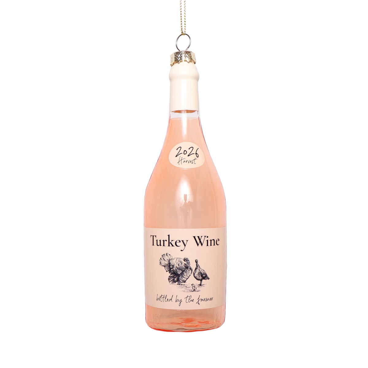 Turkey Wine Glass Decoration, 13cm