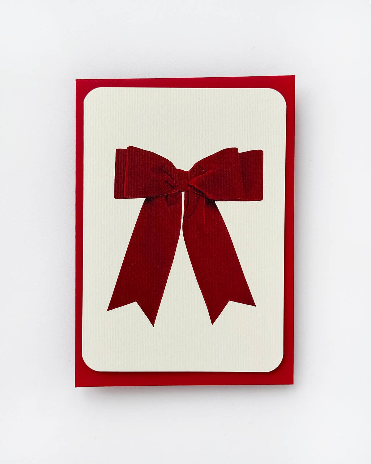 Valentines Red Velvet Bow Greeting Card | Birthday Card