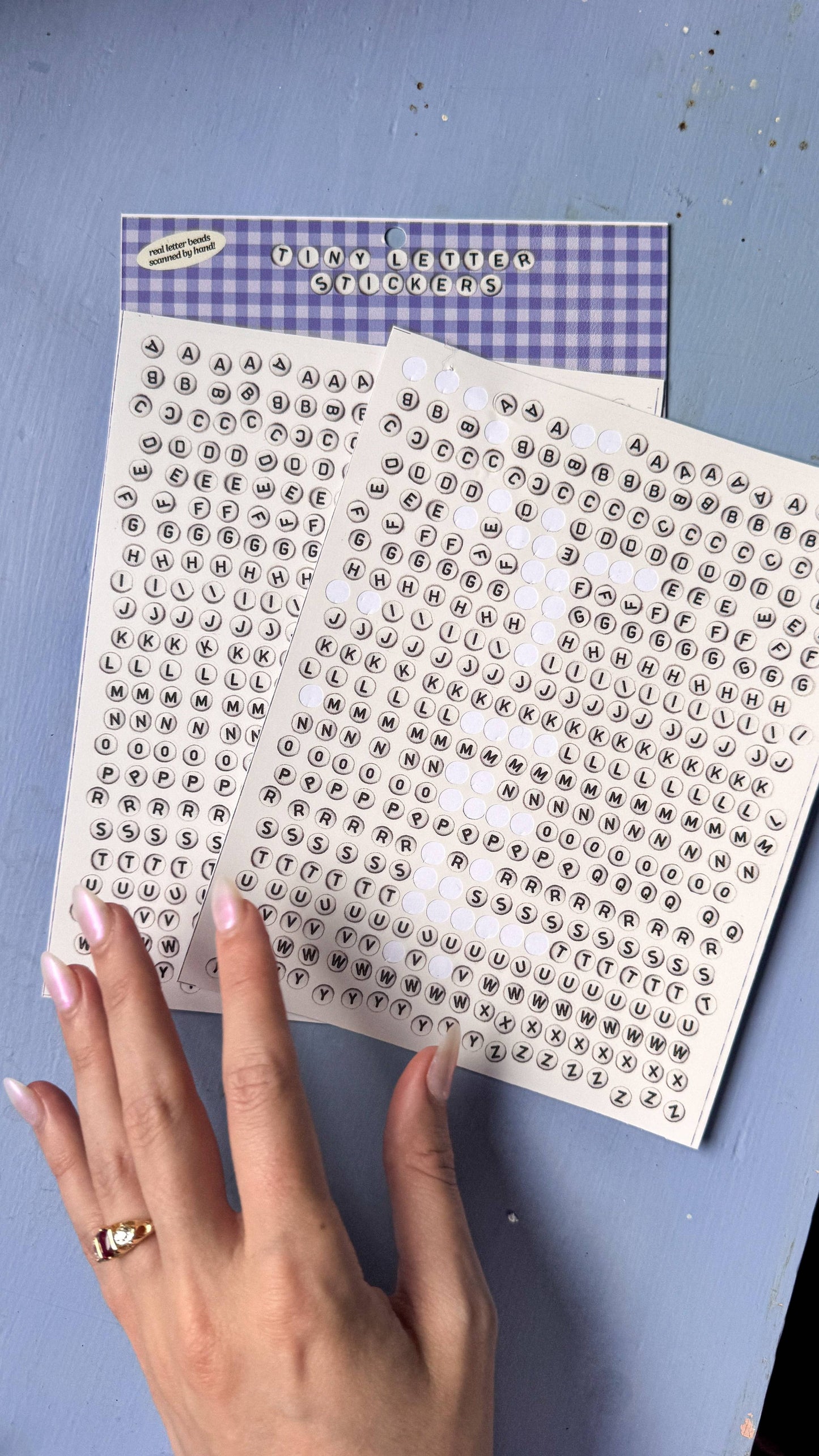 Martina's Tiny Store - Bead Letter Stickers! (2 sheets, over 800 stickers!)
