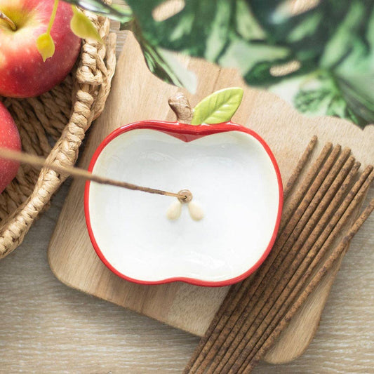 Apple Ceramic Incense Stick Holder Plate