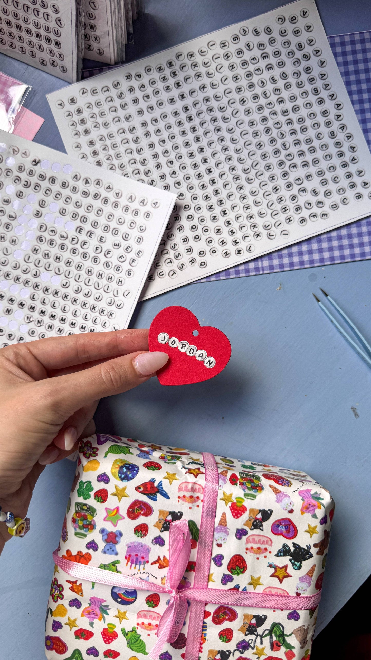 Martina's Tiny Store - Bead Letter Stickers! (2 sheets, over 800 stickers!)