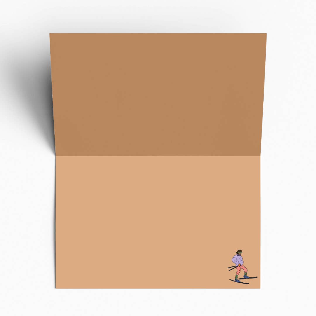 Skiing on the Christmas yule log