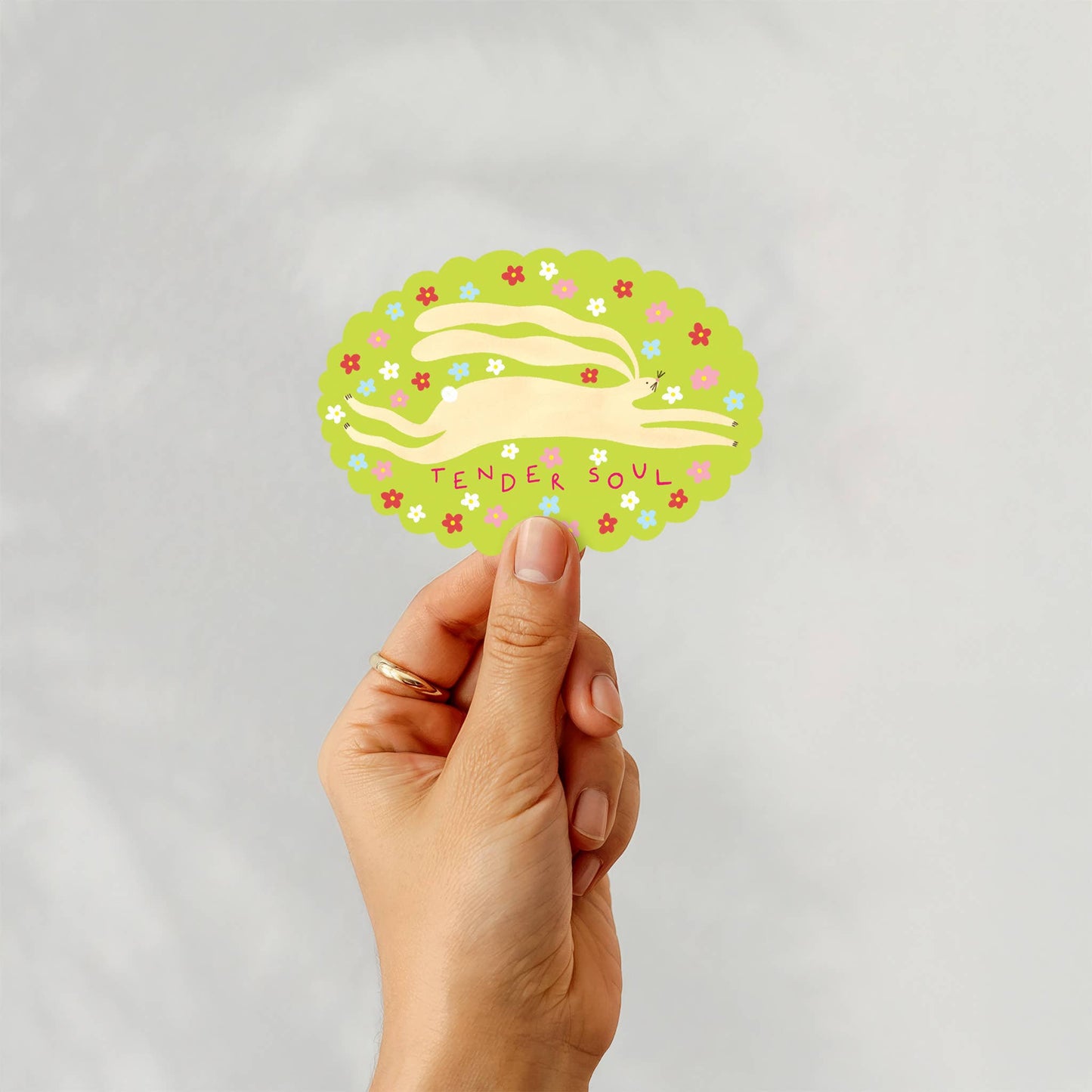 Tender Soul Sticker | Die Cut Rabbit / Hare Decal