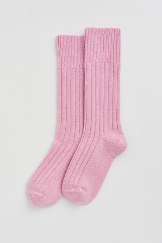 Pairs - Sugar Pink Merino Bed Socks