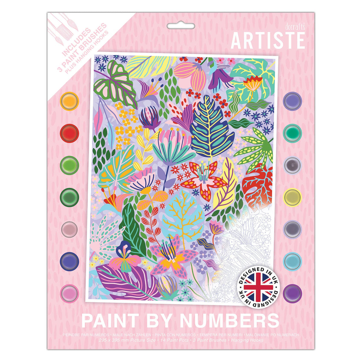 Artiste Paint By Numbers Abstract Floral 14 colours
