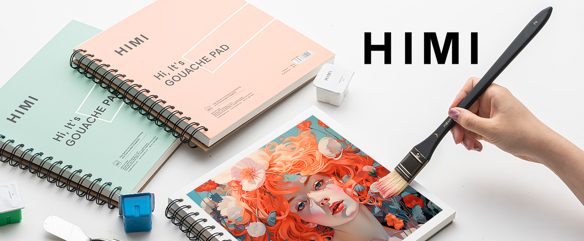 HIMI Paper Pad Gouache 21.5 x 21.5cm 160g 50 Sheets Spiral