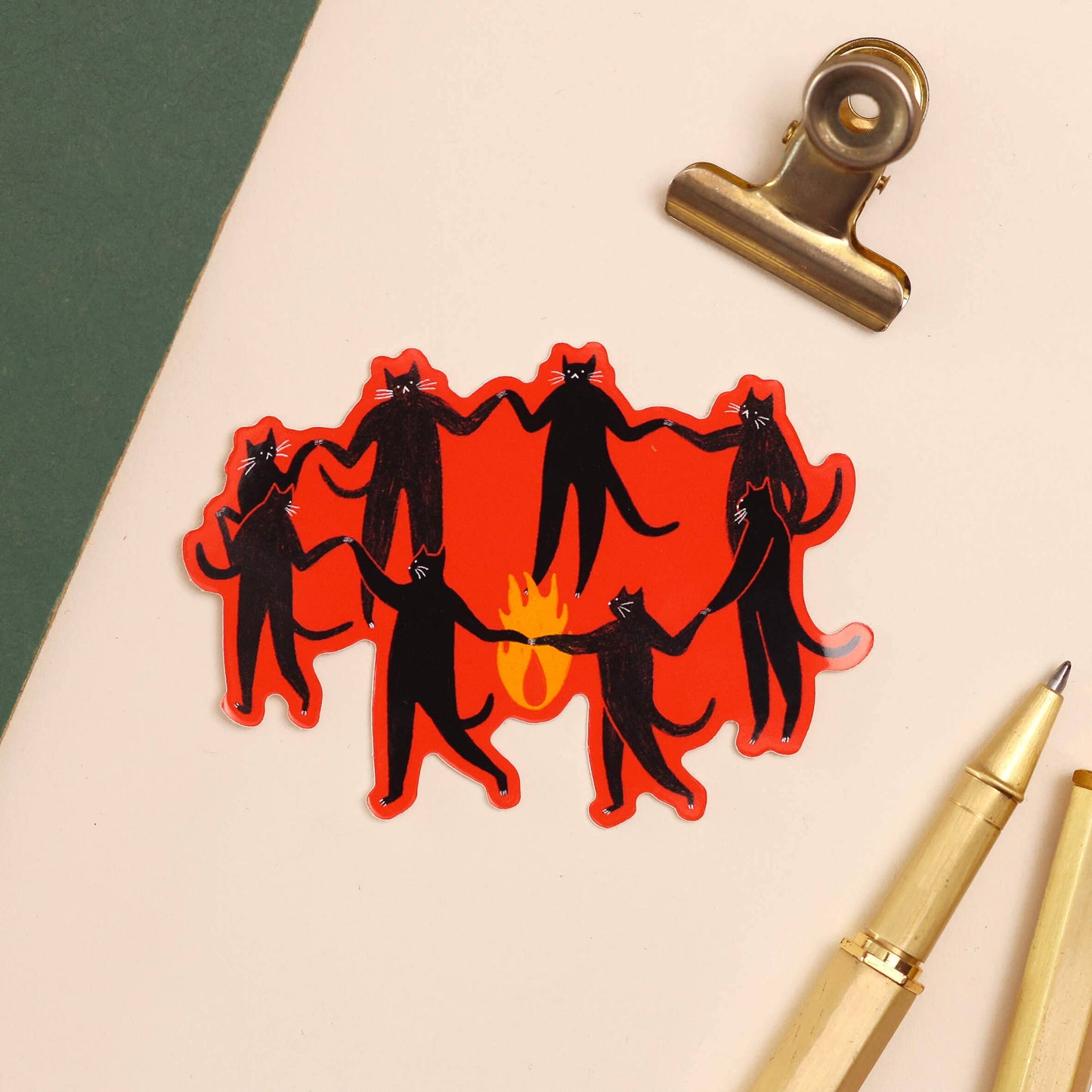 Culty Cats Sticker | Mystic Cats Vinyl Sticker | Black Cats