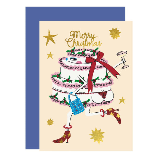 Christmas cake in boots, Christmas card 2026