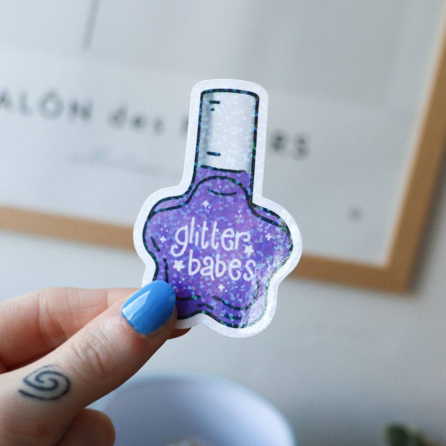 Glitter Polish Vinyl Sticker | Glossy Laptop Sticker