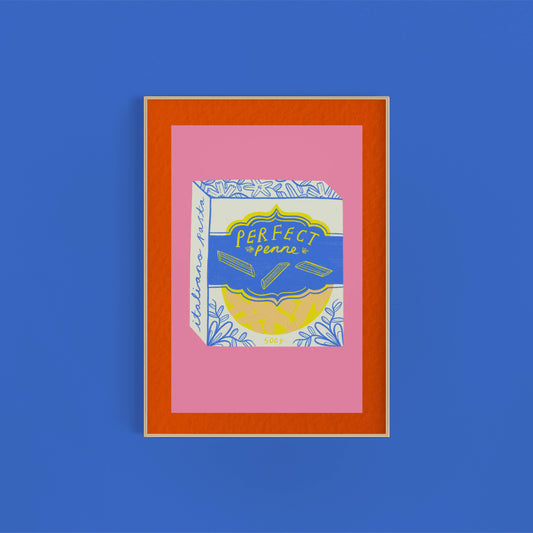 Perfect Penne Pasta packaging Art Print | Foodie Lover Italy
