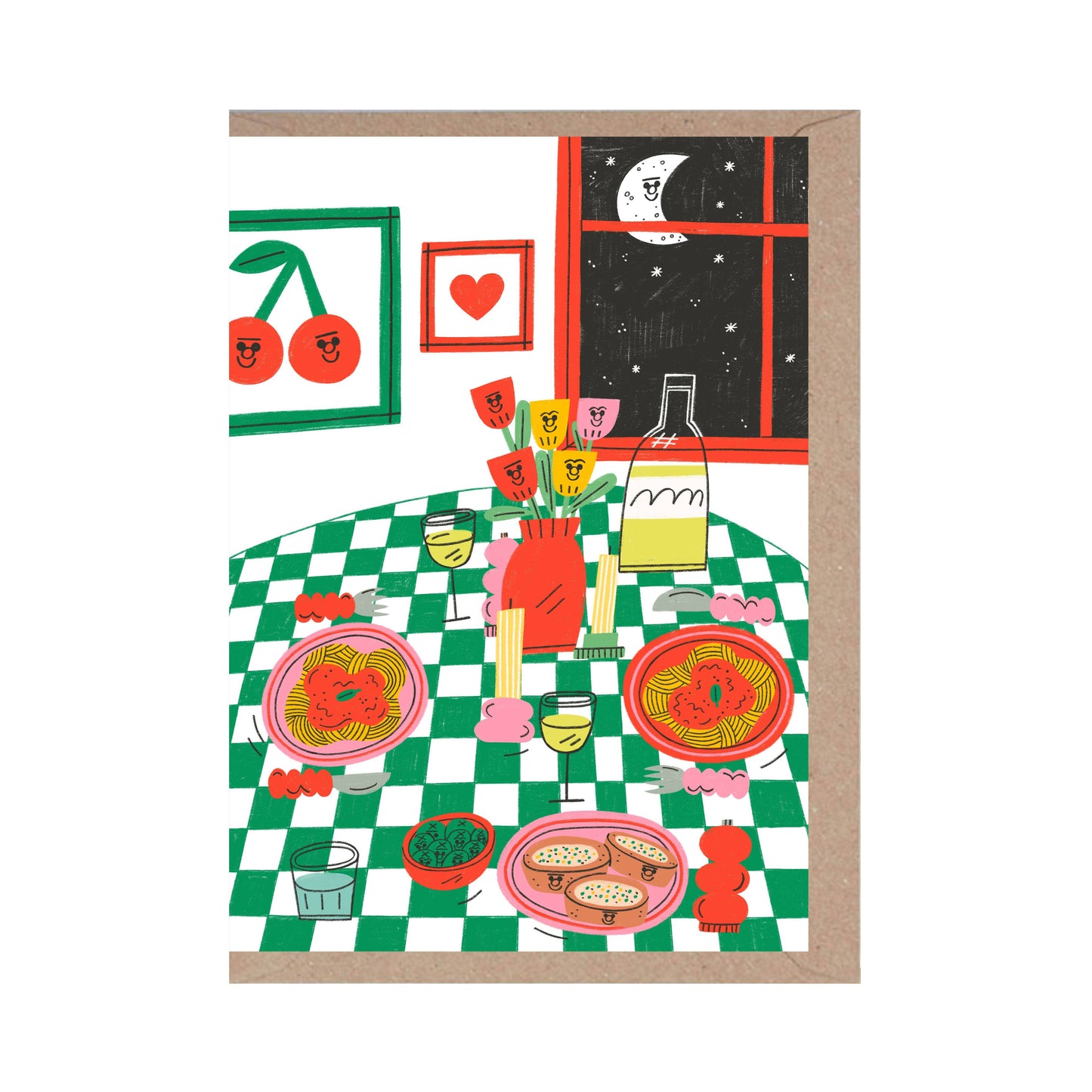Romantic Dinner - Cute - Couple - Love Card - Valentines