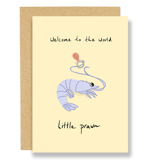 Little prawn new baby card