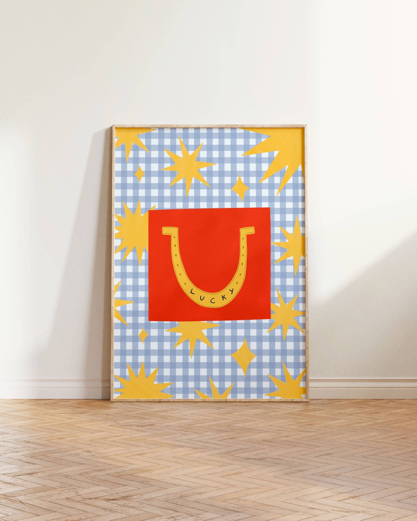 Lucky Horseshoe Art Print | Illustrated Western Cowboy Art: A3
