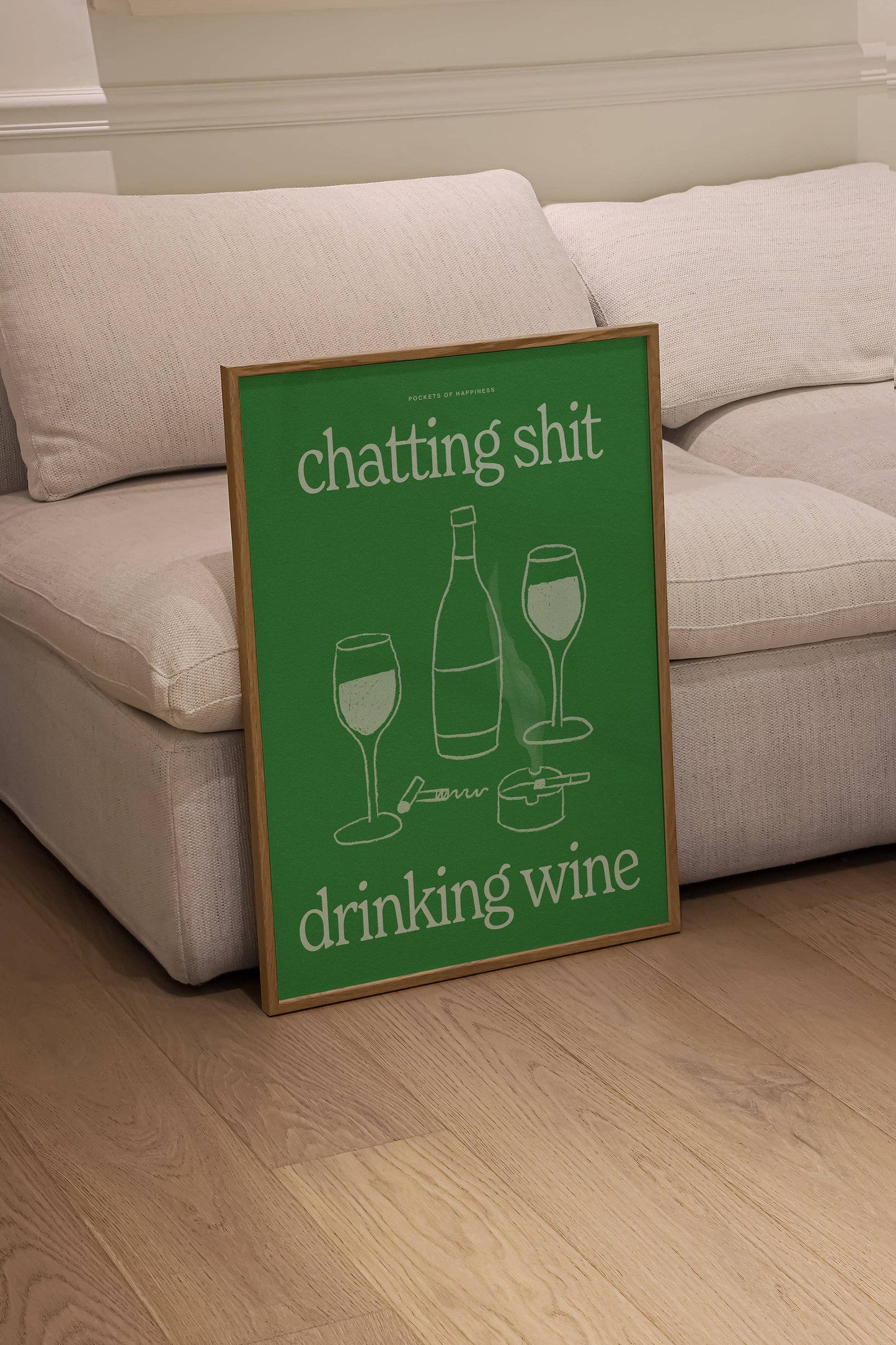 Funny Wine Art Print – Kitchen Wall Decor: Pink / Unframed / A5