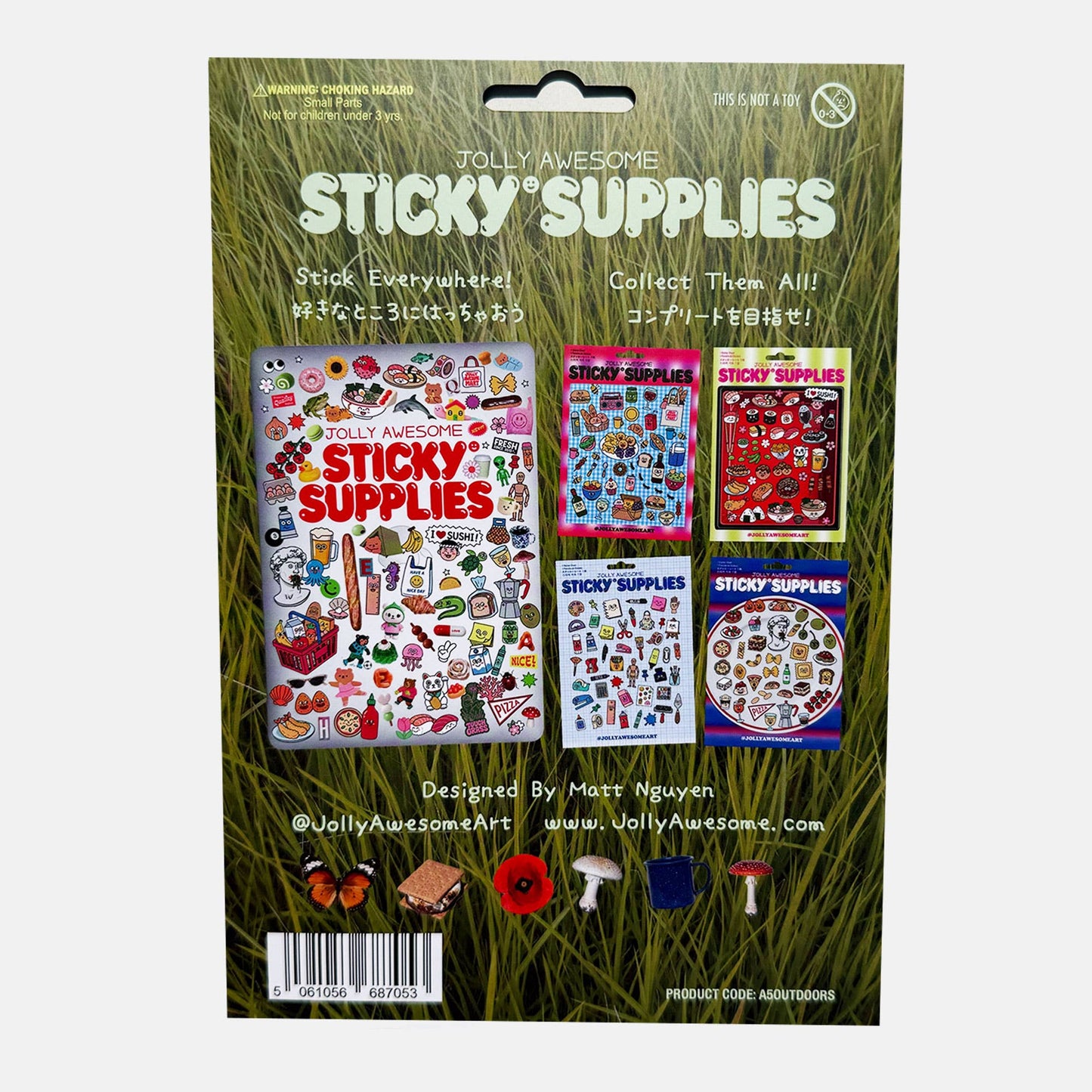 OUTDOORS A5 HOLOGRAPHIC STICKER SHEET