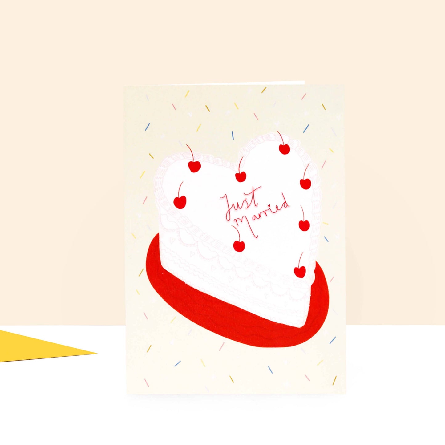 Heart Cake Wedding Card | Just Married | Wedding Cake Card