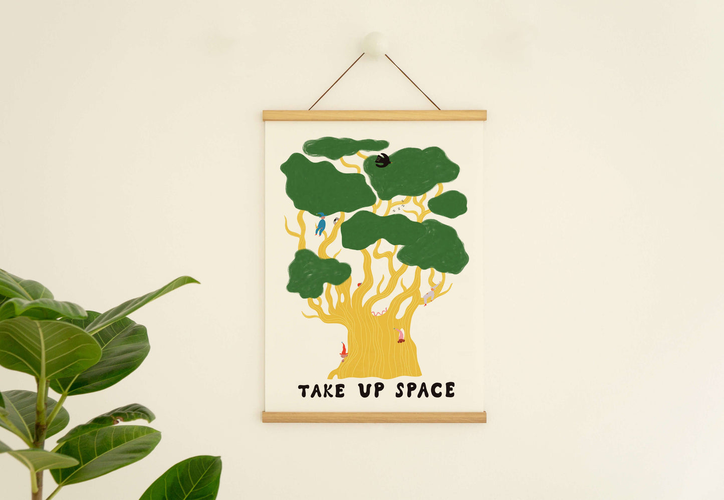 Oak Tree Take Up Space Art Print | Nature Art | Motivational: A5