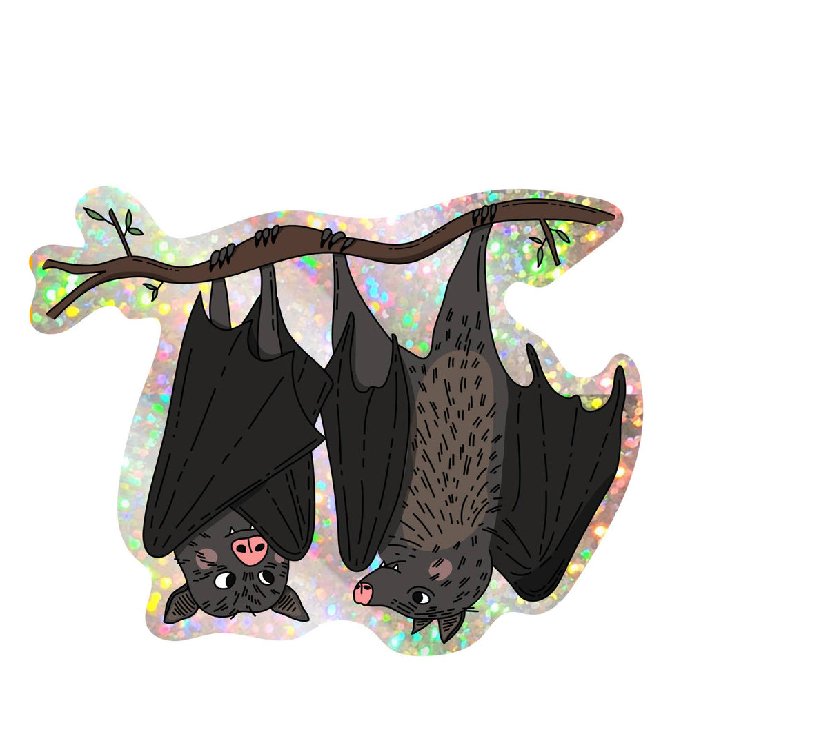 Sticker bats,glitter vinyl sticker, die cut sticker sparkle