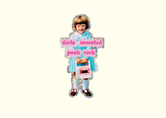 Girls Invented Punk Rock Sticker - vinyl sticker - shellflower
