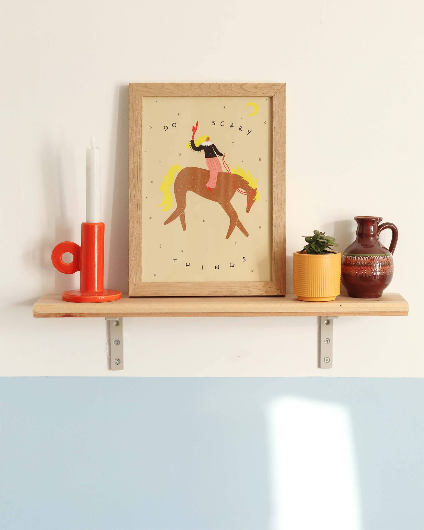 Do Scary Things Art Print | Cowgirl Wall Art | Horse Print: A5