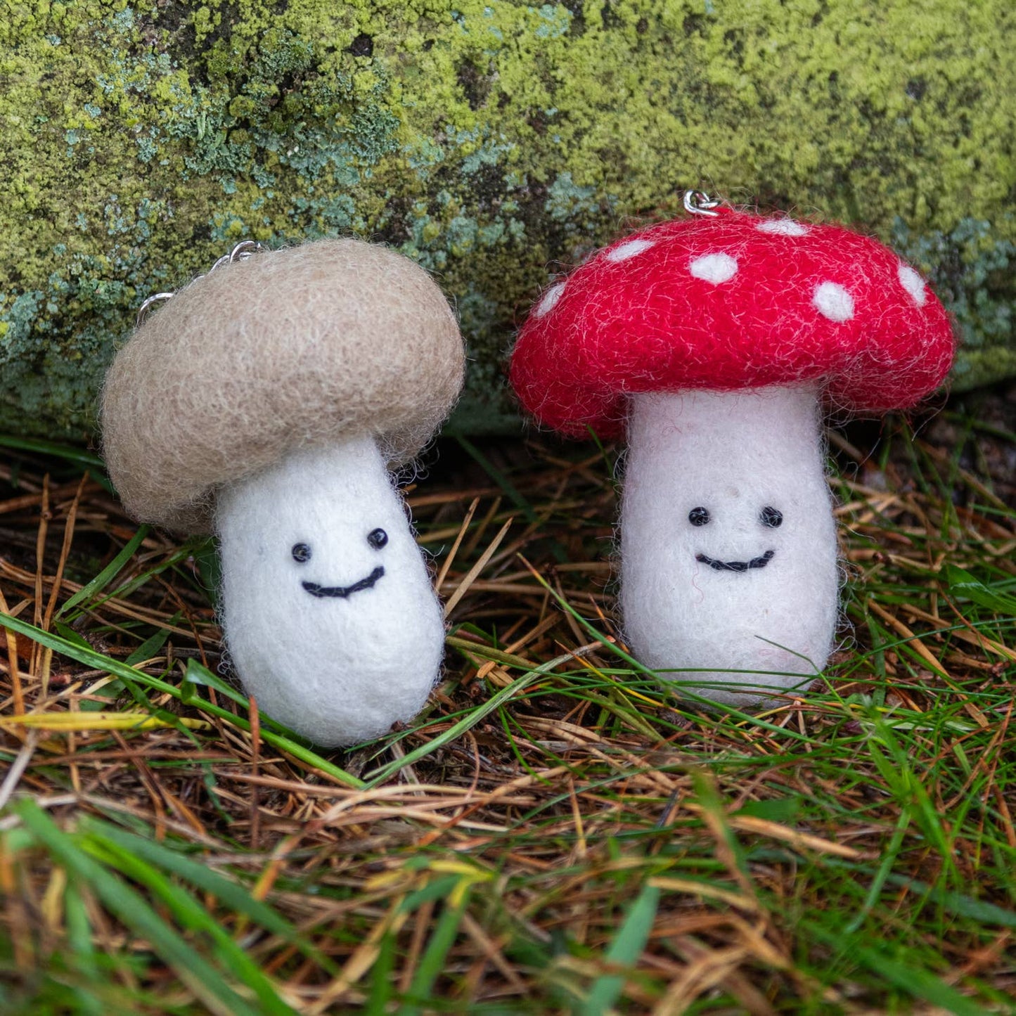Felt Keychain - Red Mushroom Keyring