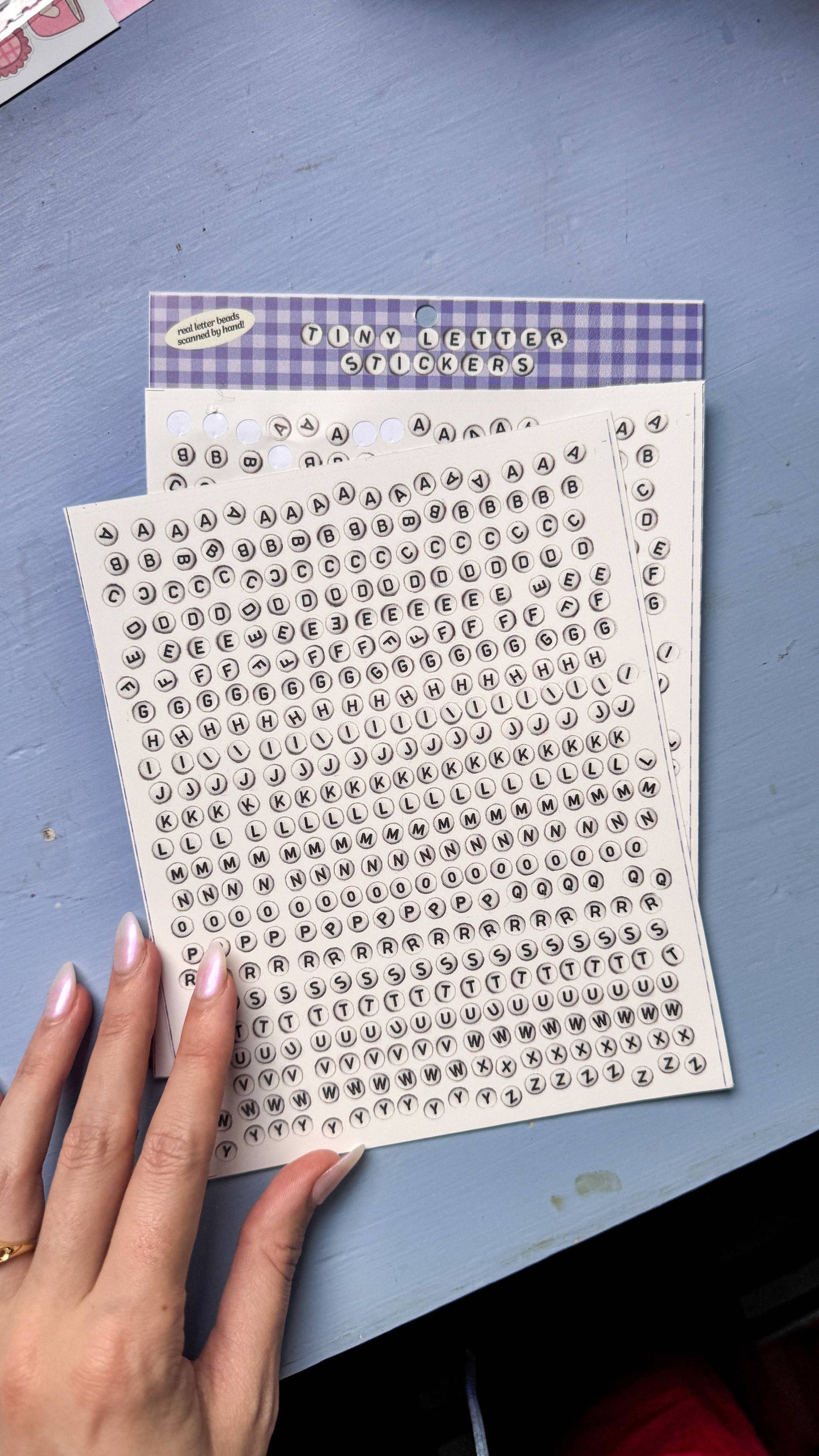 Martina's Tiny Store - Bead Letter Stickers! (2 sheets, over 800 stickers!)