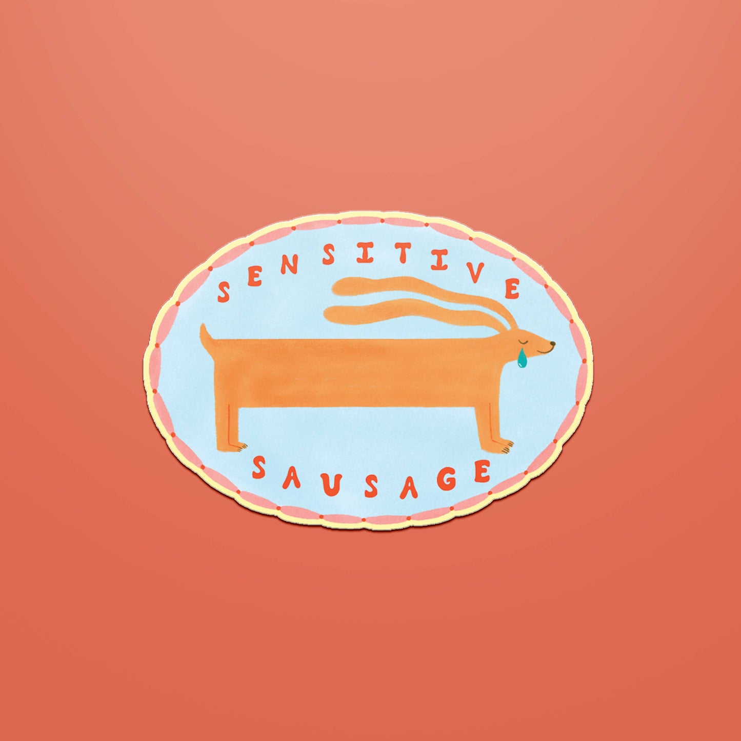 Sensitive Sausage Sticker | Die Cut Dachshund Decal